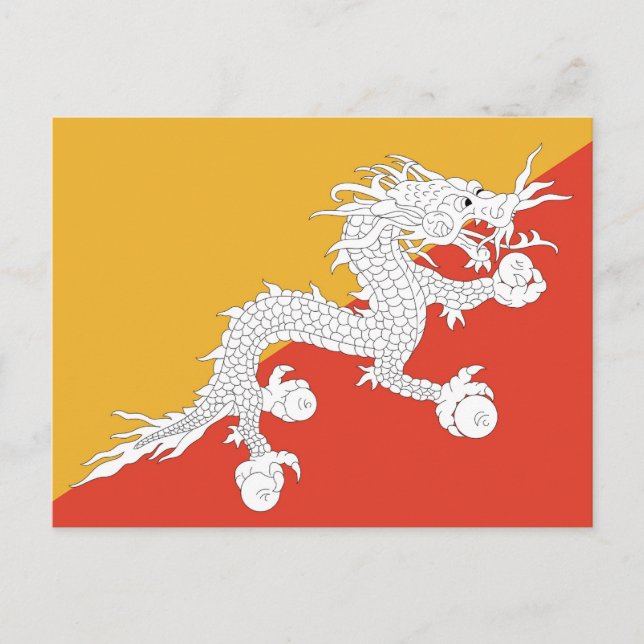 Postcard with Flag of Bhutan (Front)