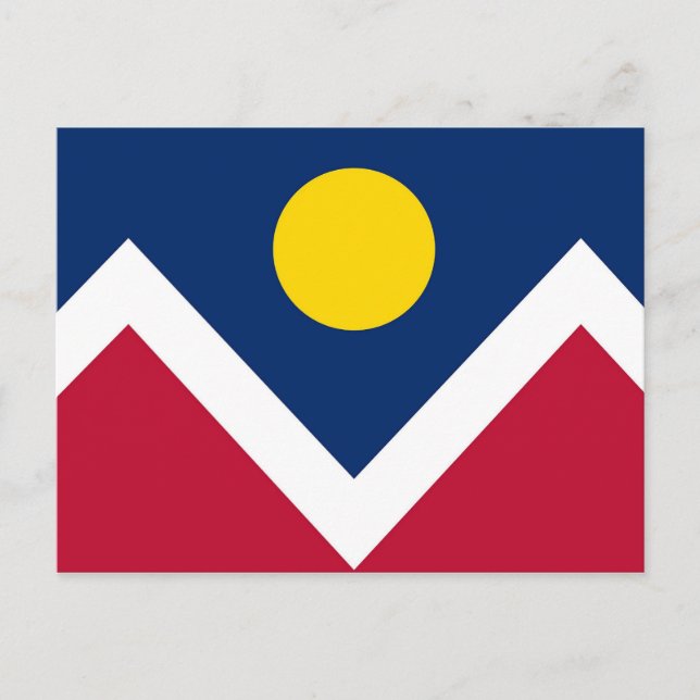 Postcard with Flag of Denver, Colorado State - USA (Front)