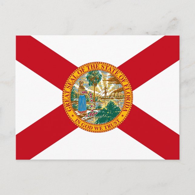 Postcard with Flag of Florida State - USA (Front)