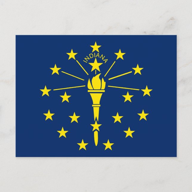 Postcard with Flag of Indiana State - USA (Front)