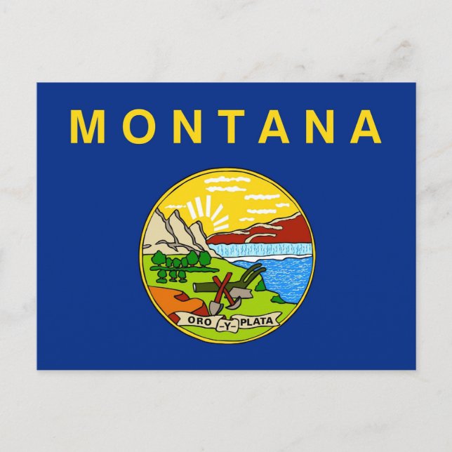 Postcard with Flag of Montana State - USA (Front)