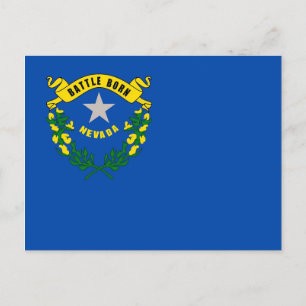 Postcard with Flag of Nevada State - USA