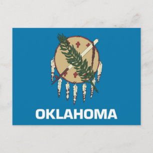 Postcard with Flag of Oklahoma State - USA