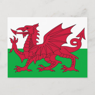 Postcard with Flag of the Wales
