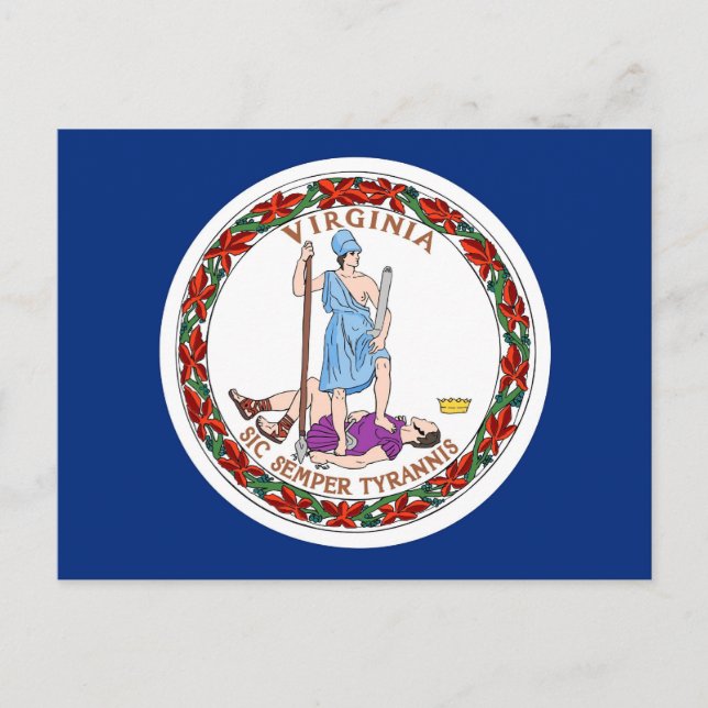 Postcard with Flag of Virginia State - USA (Front)