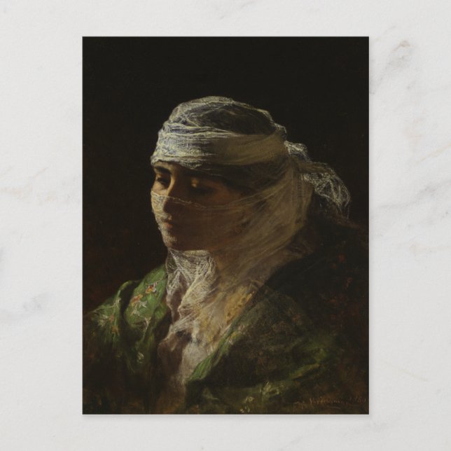 Postcard With Frederick Arthur Bridgman Painting (Front)