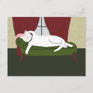 Postcard with Funny High Drama Kitty Illustration