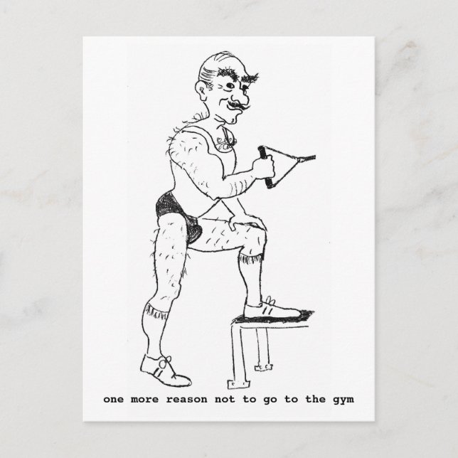 postcard with hand-drawn caricature (Front)