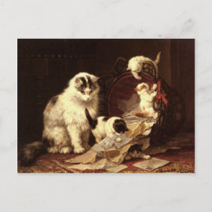 Postcard With Henriette Ronner-Knip Painting