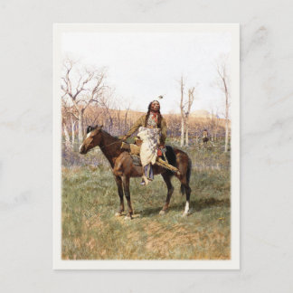 Postcard With Henry Farny Painting