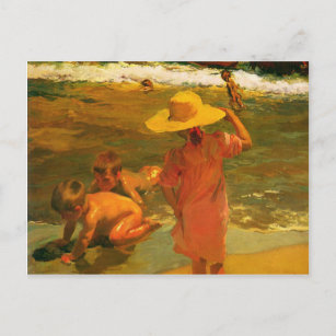 Postcard With Joaquin Sorolla y Bastida Painting