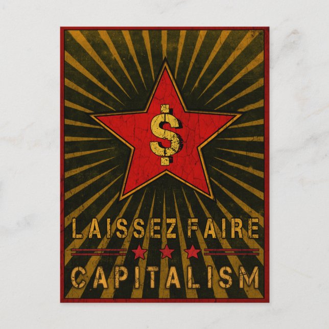 Postcard with Laissez Faire Capitalism Greetings (Front)