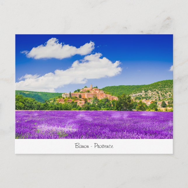 Postcard with lavender in Banon Provence (Front)