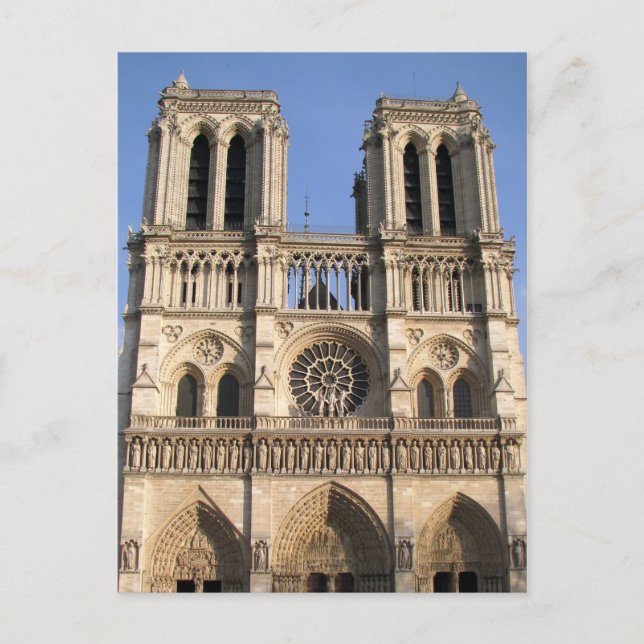 Postcard with Notre Dame de Paris cathedral (Front)