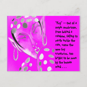 Postcard with original art -- Fuchsia Fairy/Elf