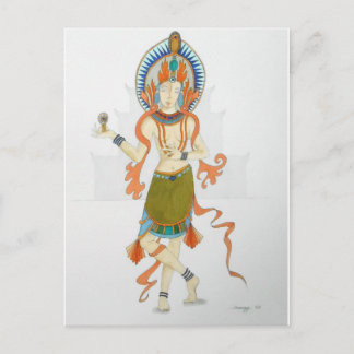 Postcard with original art of a Hindu Goddess