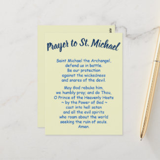 Postcard with Prayer to Saint Michael Customisable