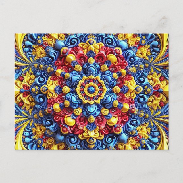 Postcard with Romanian Colours Design (Front)