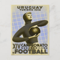 Postcard with Vintage Copa de America Soccer Print