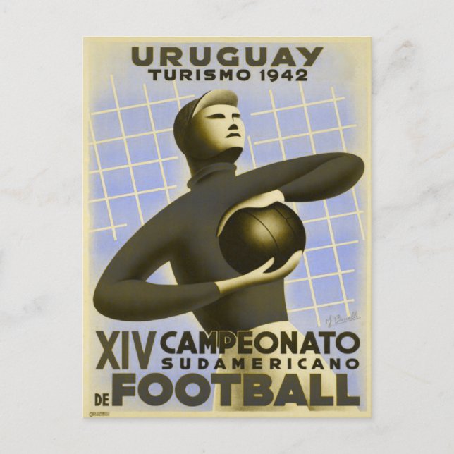 Postcard with Vintage Copa de America Soccer Print (Front)
