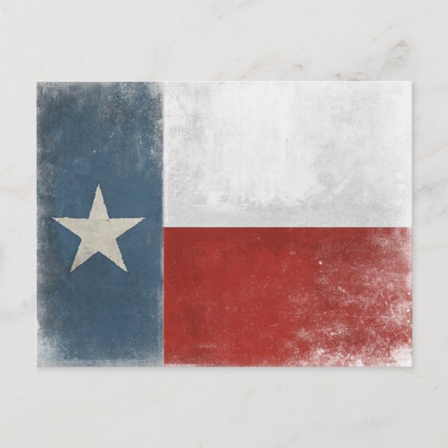 Postcard with Vintage Distressed Texas Flag (Front)