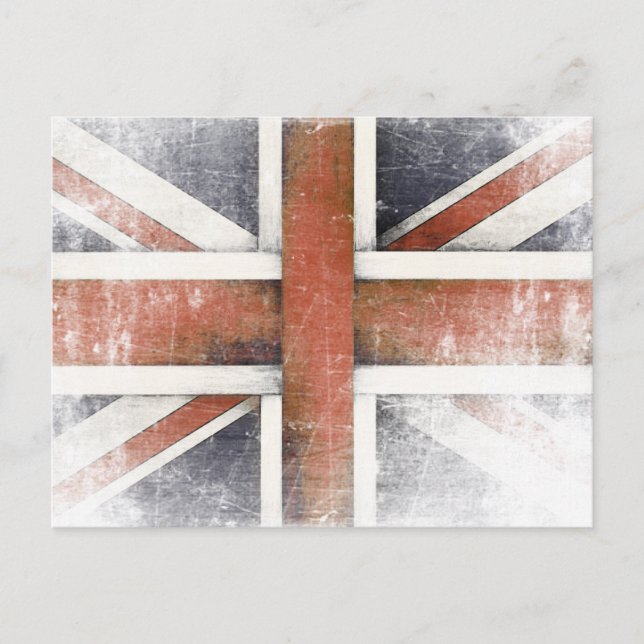 Postcard with Vintage Great Britain Flag (Front)