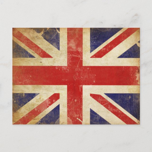 Postcard with Vintage Great Britain Flag (Front)