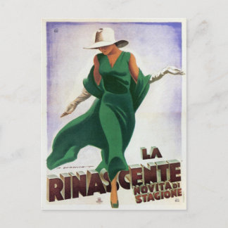 Postcard with Vintage Italian Fashion Print