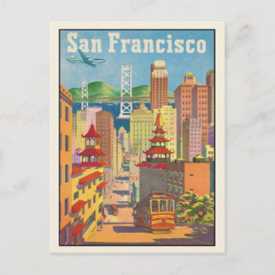 Postcard with Vintage San Francisco Poster Print