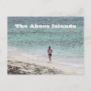 postcard /WOMAN JOGGING ON BEACH/ ABACO ISLANDS