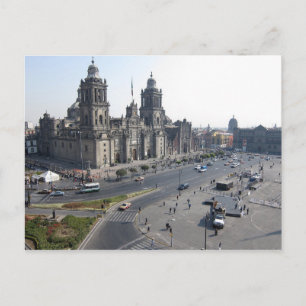 Postcard Zocalo Cathedral, Mexico City
