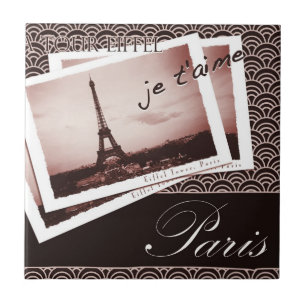 Postcards from Paris Vintage Design Tile