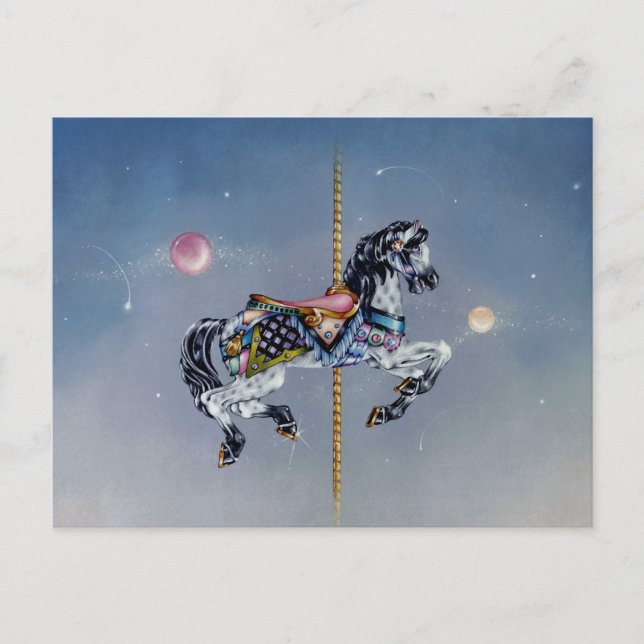 Postcards - Grey Mare Carousel Horse (Front)