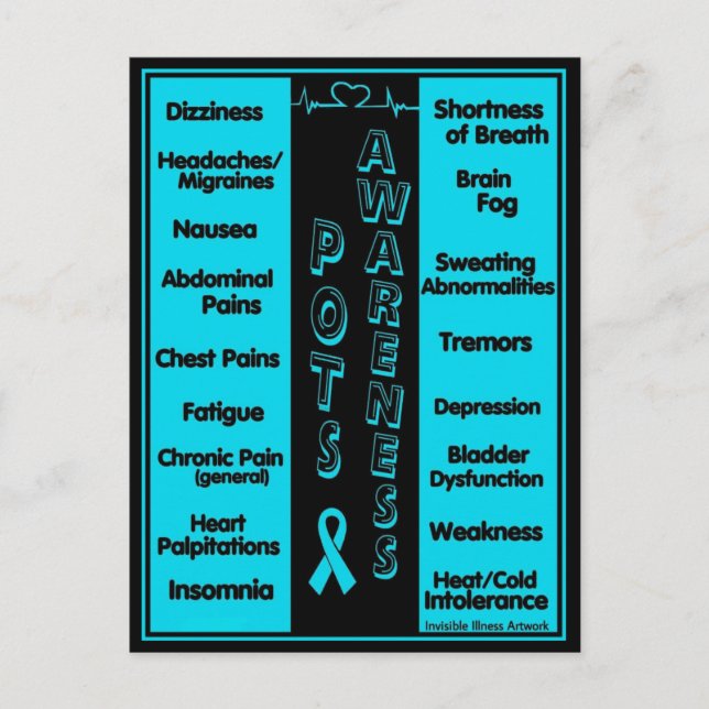 POSTCARDS...POTS - Symptoms Postcard (Front)