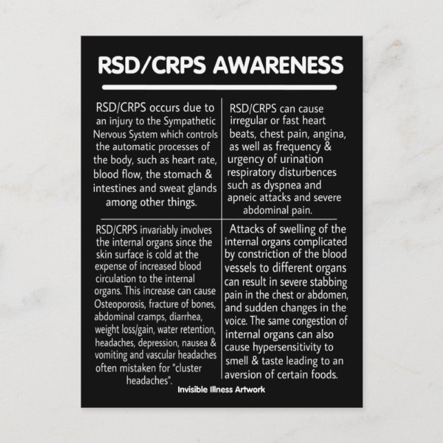 POSTCARDS...RSD/CRPS - Info Postcard (Front)