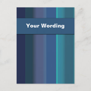 Postcards template - customisable blue stripes