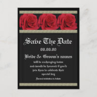 Postcards template - customisable red roses