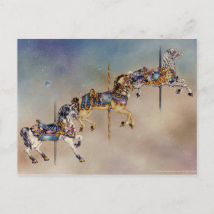 Postcards - Three Carousel Horses