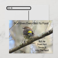 Postcrossing God Gives Every Bird Its Food Quote 