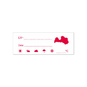 Postcrossing ID LV Latvia Latvija Weather Date Self-inking Stamp