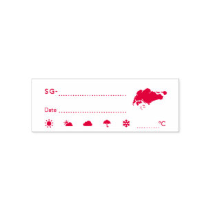 Postcrossing ID SG Singapore Weather Date Self-inking Stamp