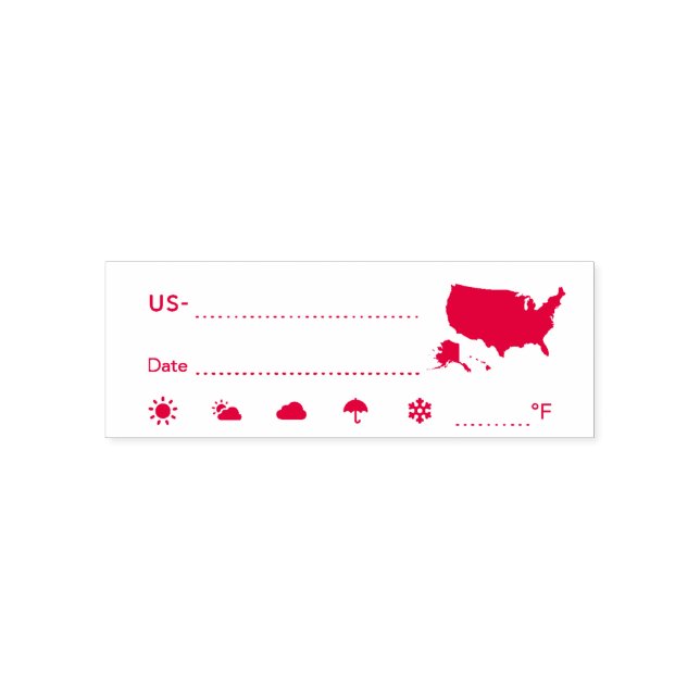 Postcrossing ID US America Weather Date Self-inking Stamp (Design)