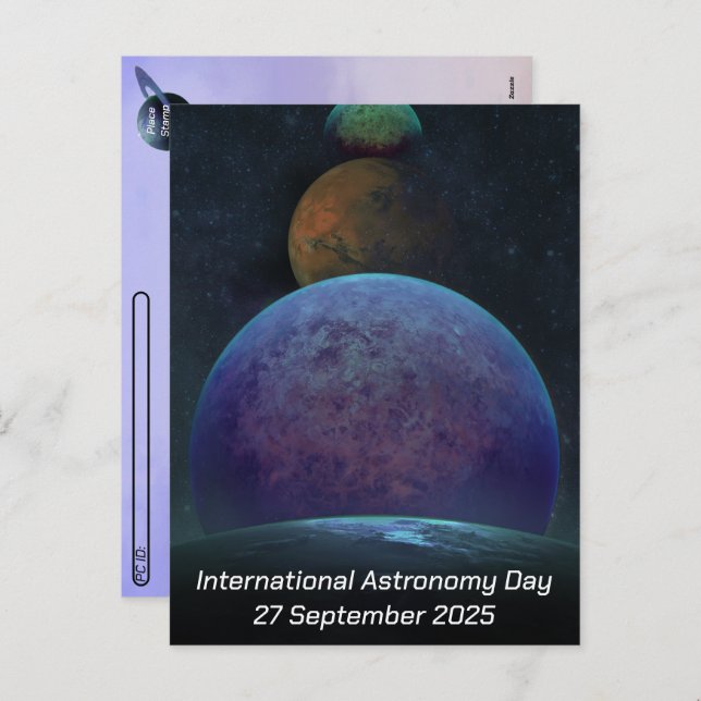 Postcrossing International Astronomy Day - Planets Holiday Postcard (Front/Back)