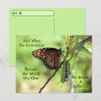 Postcrossing Queen Butterfly & Monarch w/ ID Box