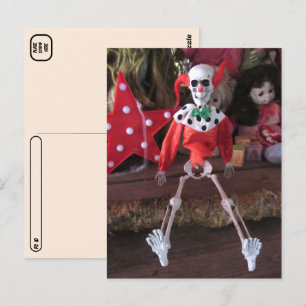 Postcrossing Skeleton Clown Doll Halloween  Postcard