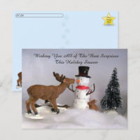 Postcrossing - Snowman and Reindeer Fun Winter