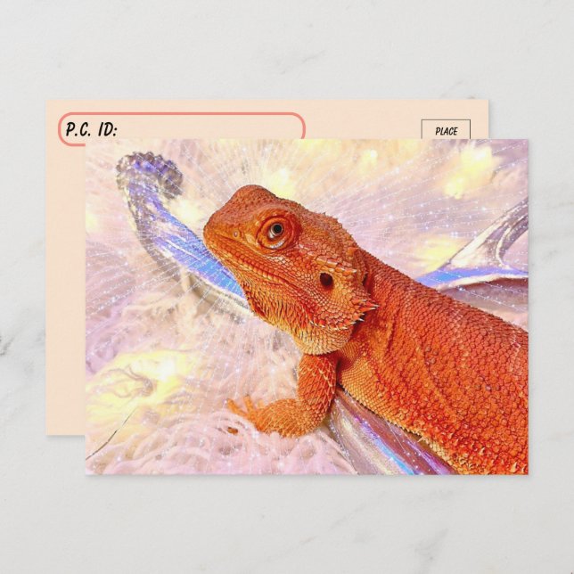 Postcrossing Teak the Bearded Dragon Postcard (Front/Back)