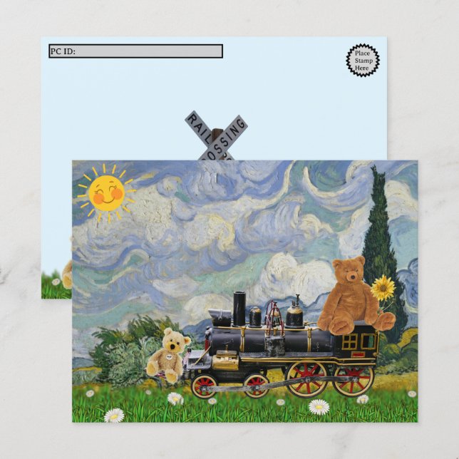 Postcrossing - Travelling Teddy Bears Holiday Postcard (Front/Back)