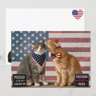 Postcrossing - USA Patriot Cats Flat Card