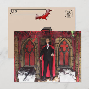 Postcrossing - Vampire Monster / Halloween Postcard